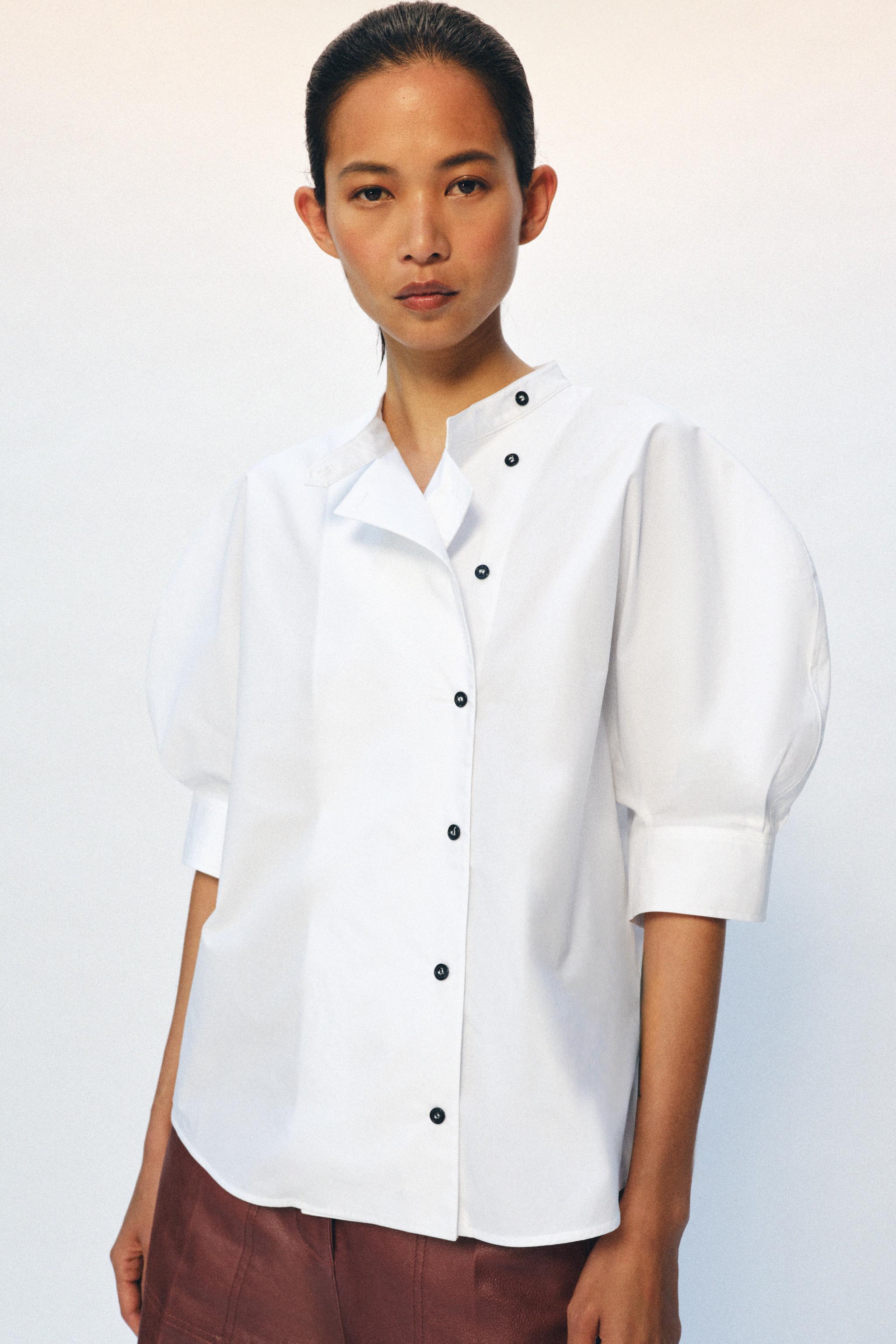 CHEMISE EN POPELINE À BOUTONS ZW COLLECTION